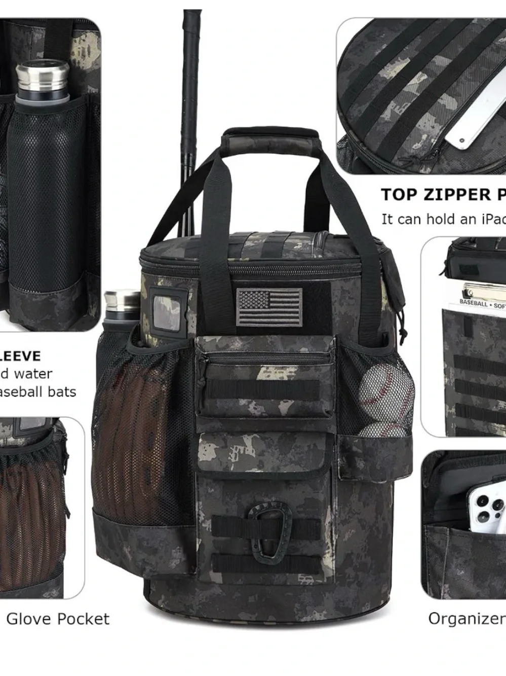 Baseball Bucket Bag Baseball Coaching Accessories Organizer